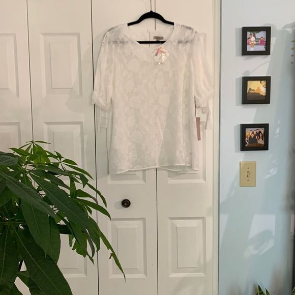 NWT White Tie Sleeve Blouse - Picture 1 of 7